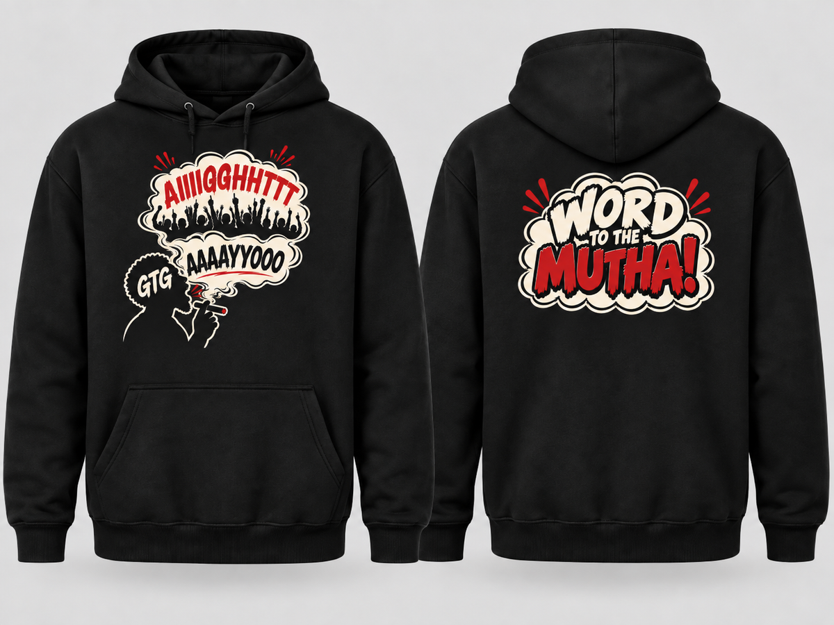 GTG Call & Response personalized black hoodie front and back mockup