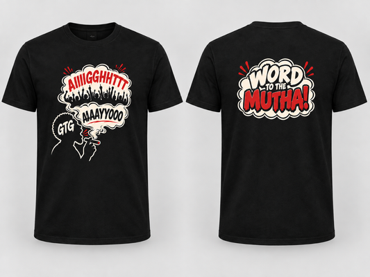 GTG Call & Response personalized black T-shirt front and back mockup