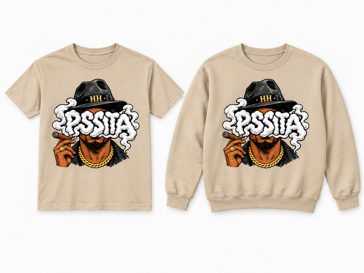 King Pssita sand T-shirt and crewneck mockup