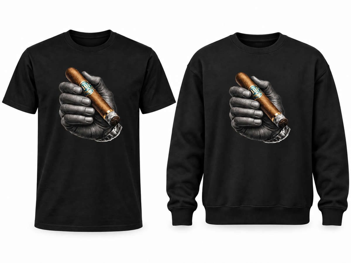King's Grip black tee and crewneck mockup