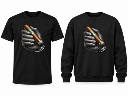 King's Grip black tee and crewneck mockup