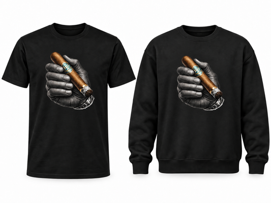 King's Grip black tee and crewneck mockup