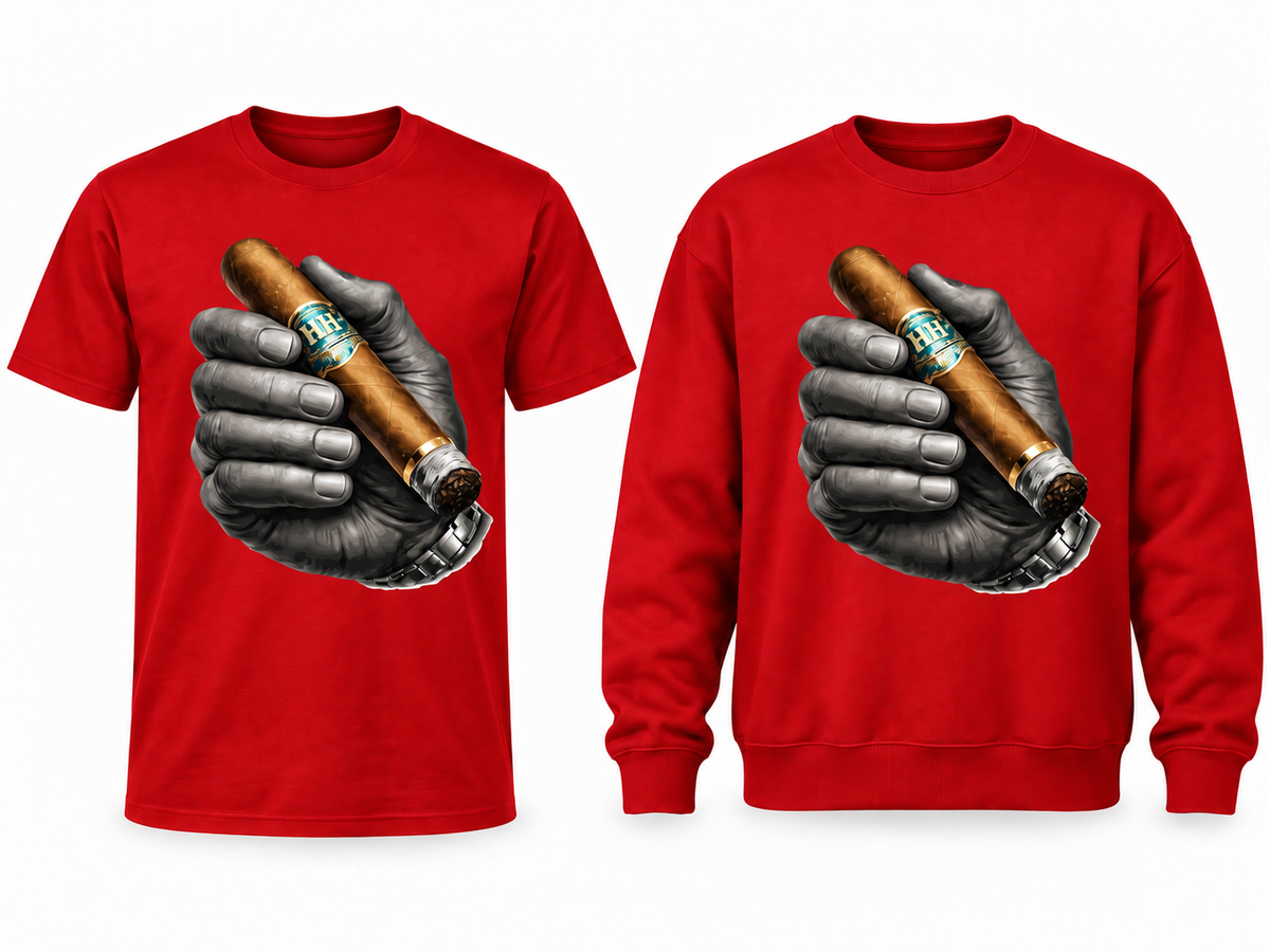 King's Grip red tee and crewneck with larger chest design