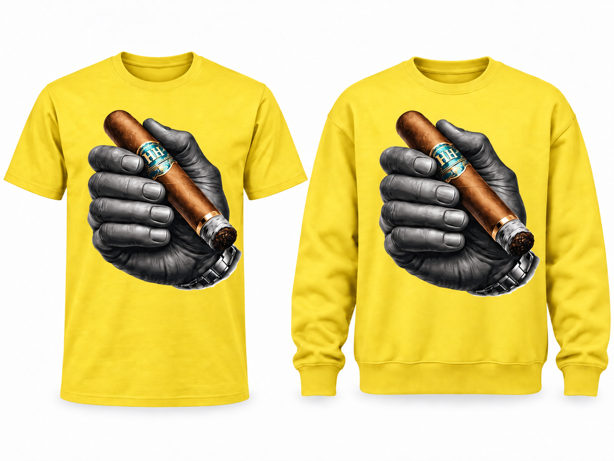 King's Grip yellow tee and crewneck with larger chest design