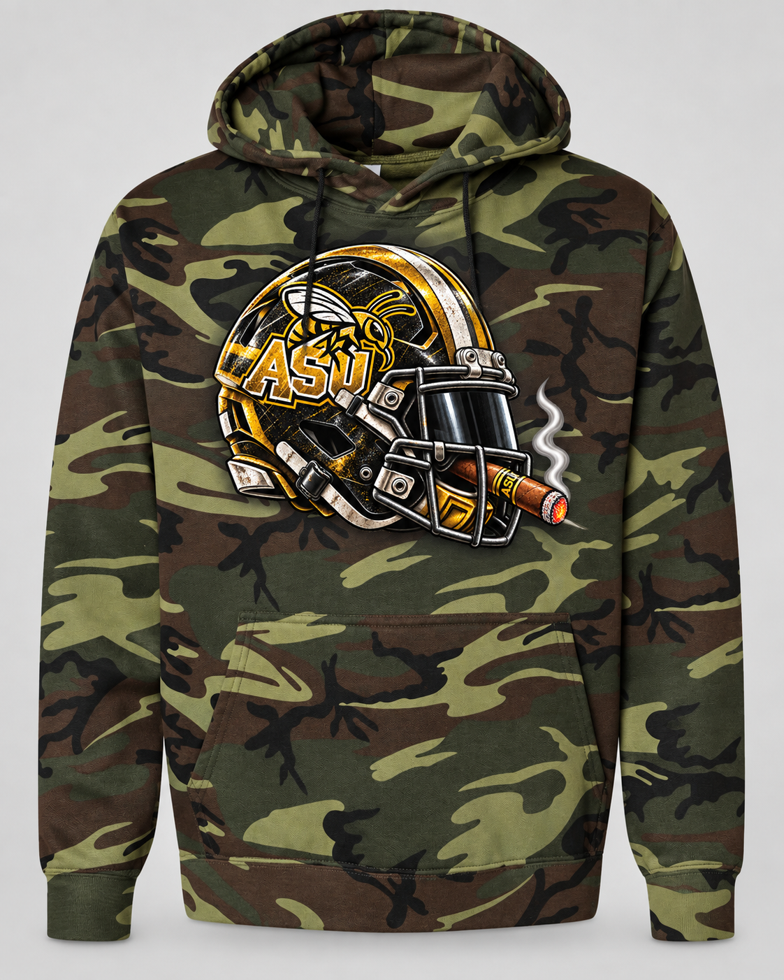 League of Smoke Alabama State camo hoodie mockup