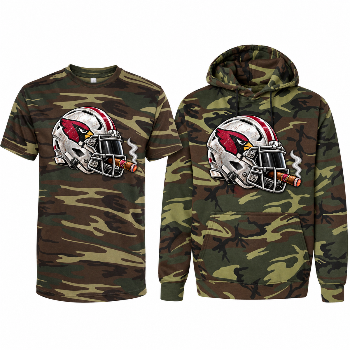 Arizona Cardinals League of Smoke Camo Edition tee and hoodie