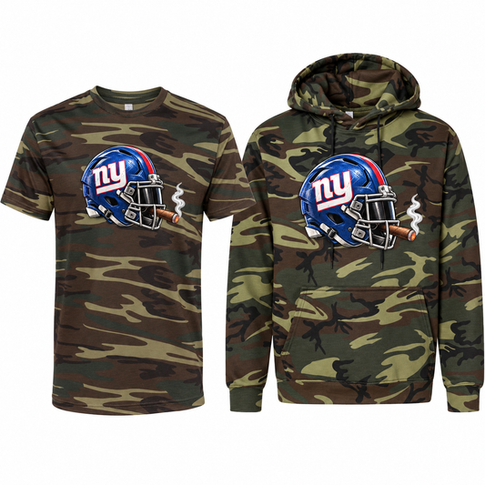 New York Giants League of Smoke Camo Edition tee and hoodie