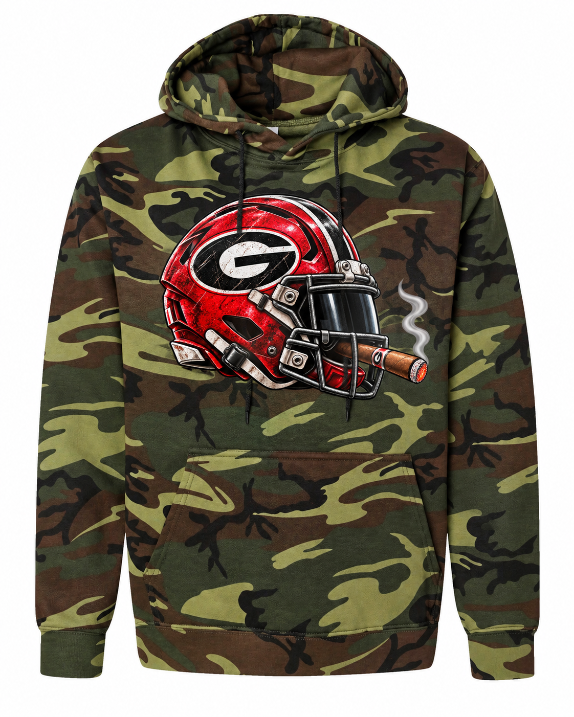 League of Smoke Georgia camo hoodie mockup