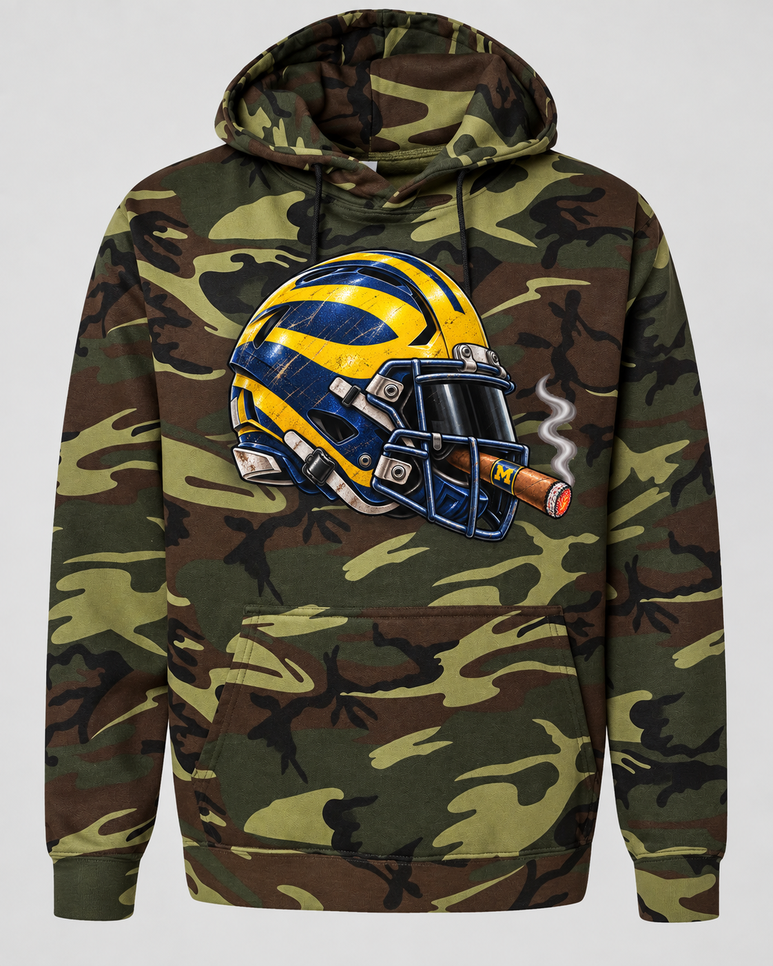 League of Smoke Michigan camo hoodie mockup