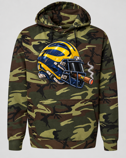 League of Smoke Michigan camo hoodie mockup