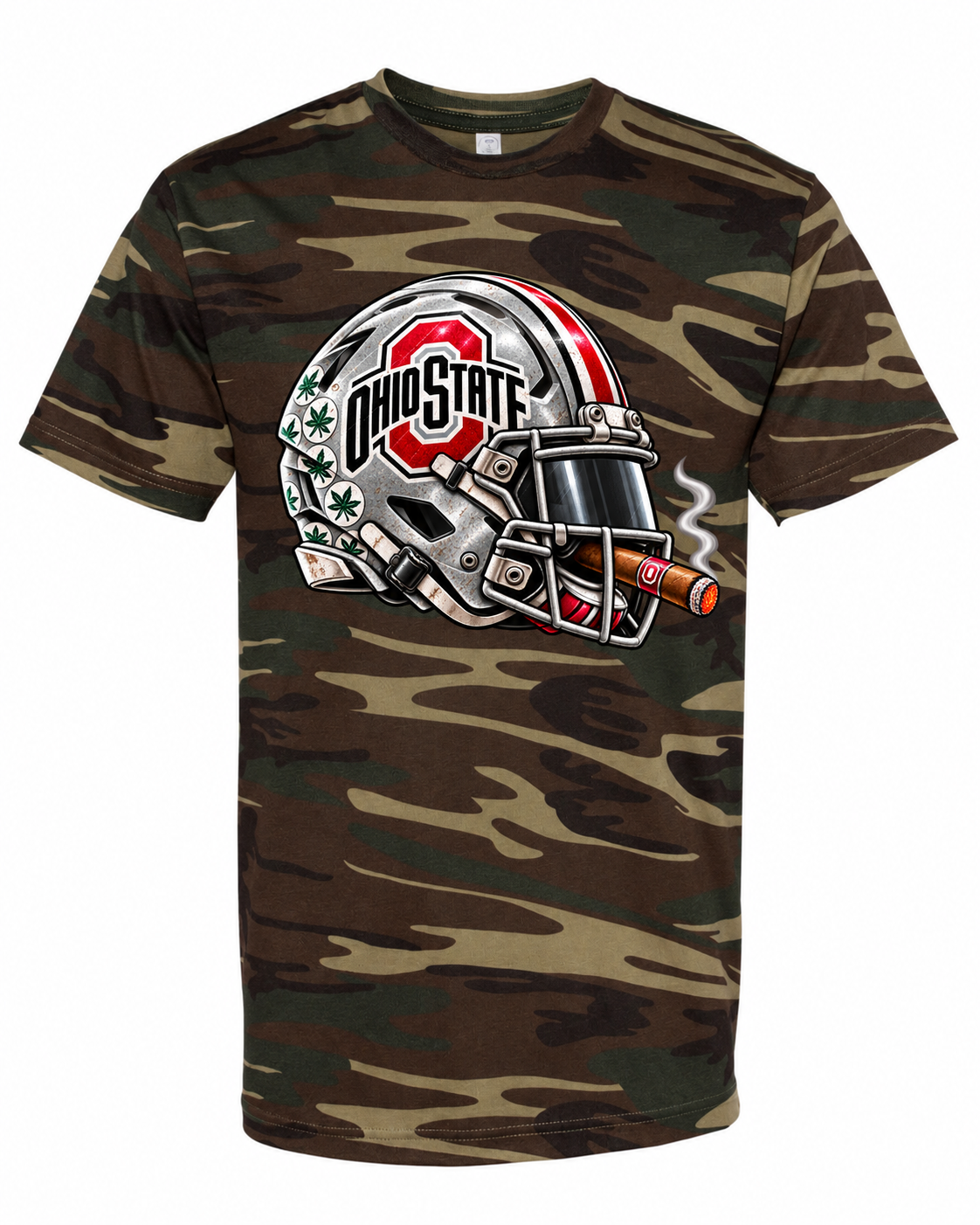 League of Smoke Ohio State camo tee mockup