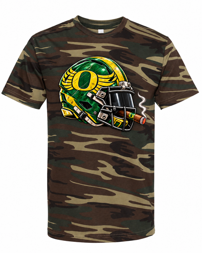 League of Smoke Oregon camo tee mockup