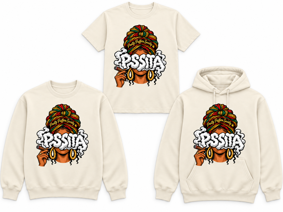 Queen Pssita sand tee crewneck and hoodie mockup