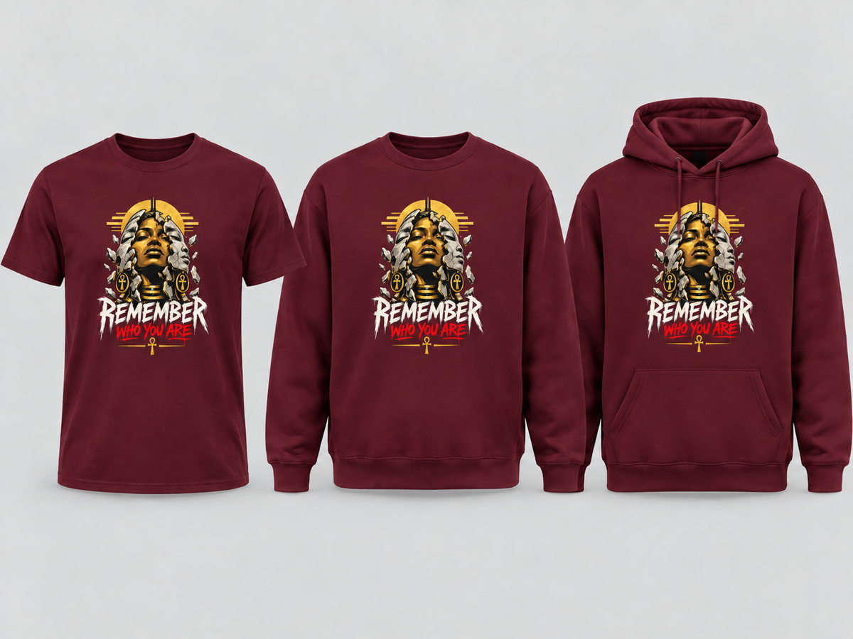 Remember Who You Are burgundy garment set