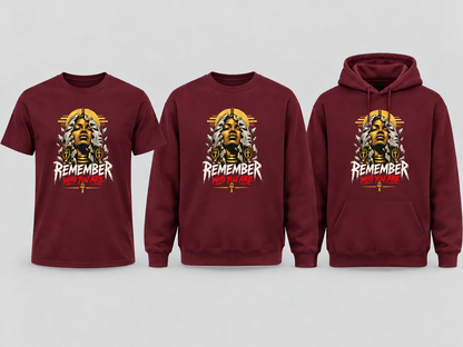 Remember Who You Are burgundy garment set
