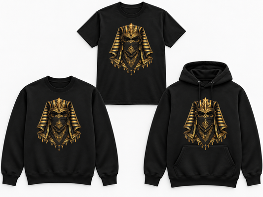 Sacred Silence black tee crewneck and hoodie mockup