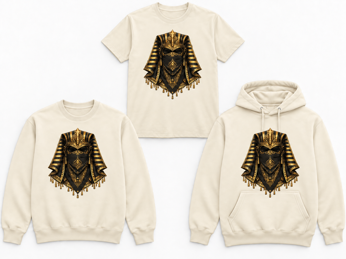 Sacred Silence cream tee crewneck and hoodie mockup