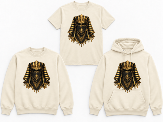 Sacred Silence cream tee crewneck and hoodie mockup